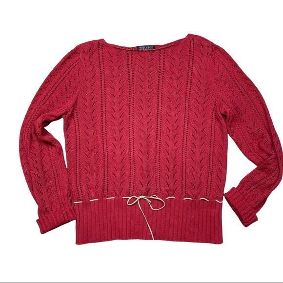 New York & Company Ramie & Cotton Blend Red Brick Knit Sweater Size‎ L - Picture 10 of 11